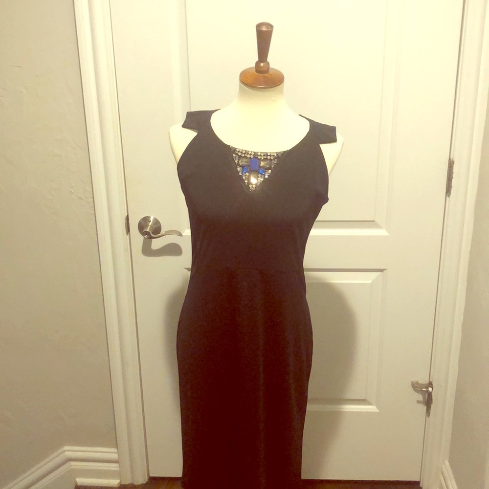 Jones New York beaded black dress